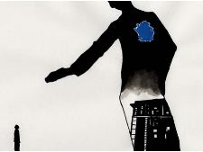 Encre noire sur fond d'azur