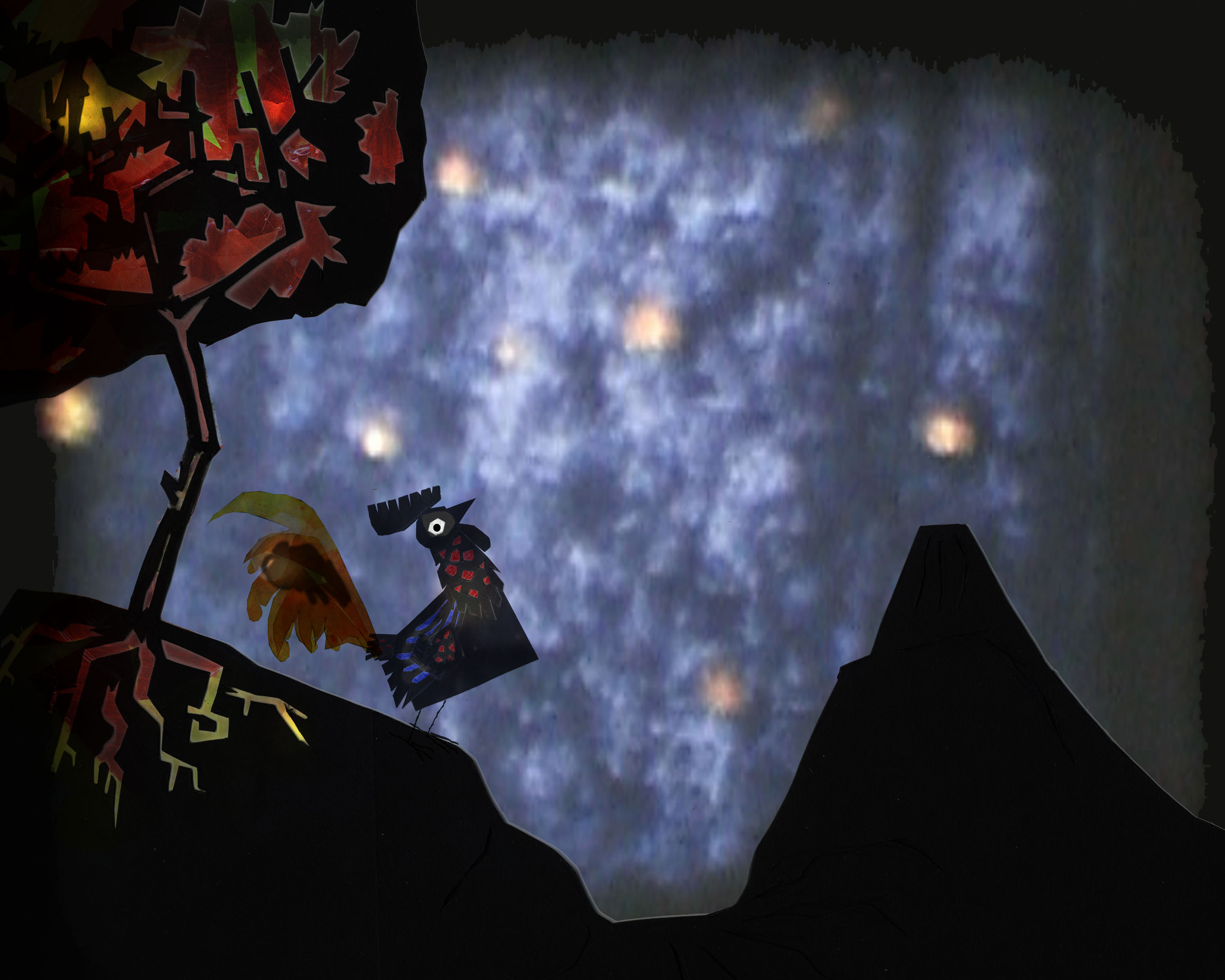 Rooster, the Crocodile and the Night Sky