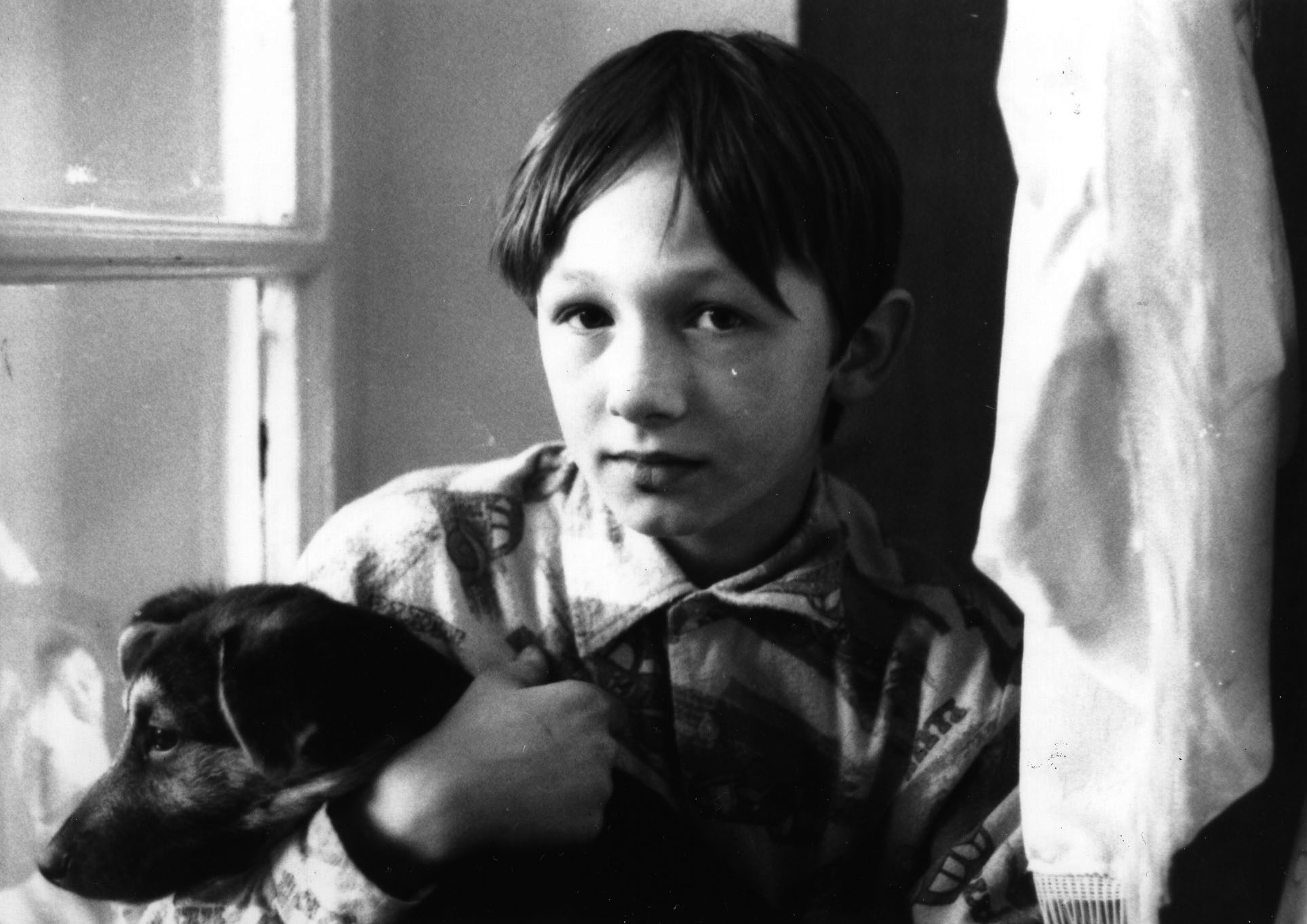 Portrait of Boy with Dog
