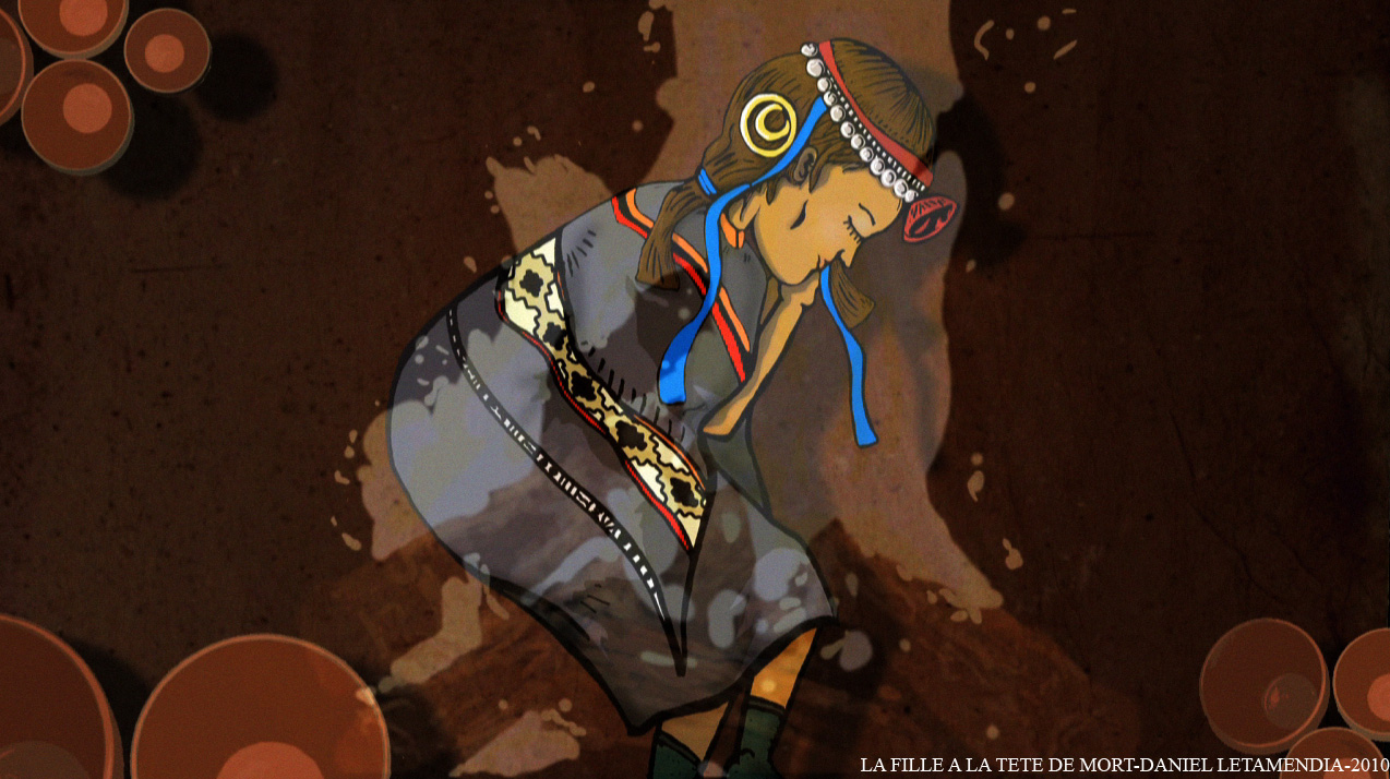 Fille à la tête de mort