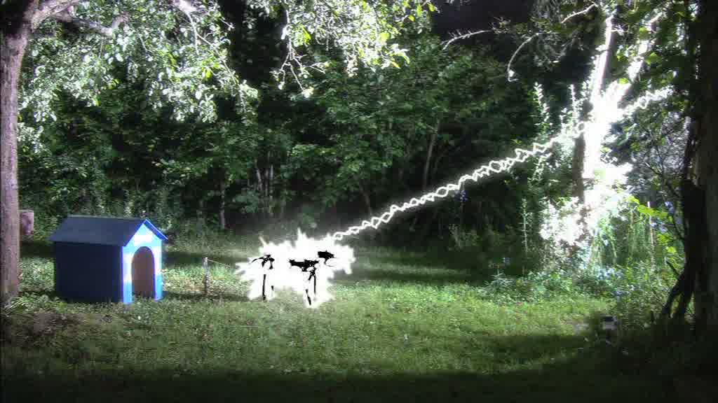 Attaque du monstre géant suceur de cerveaux de l'espace