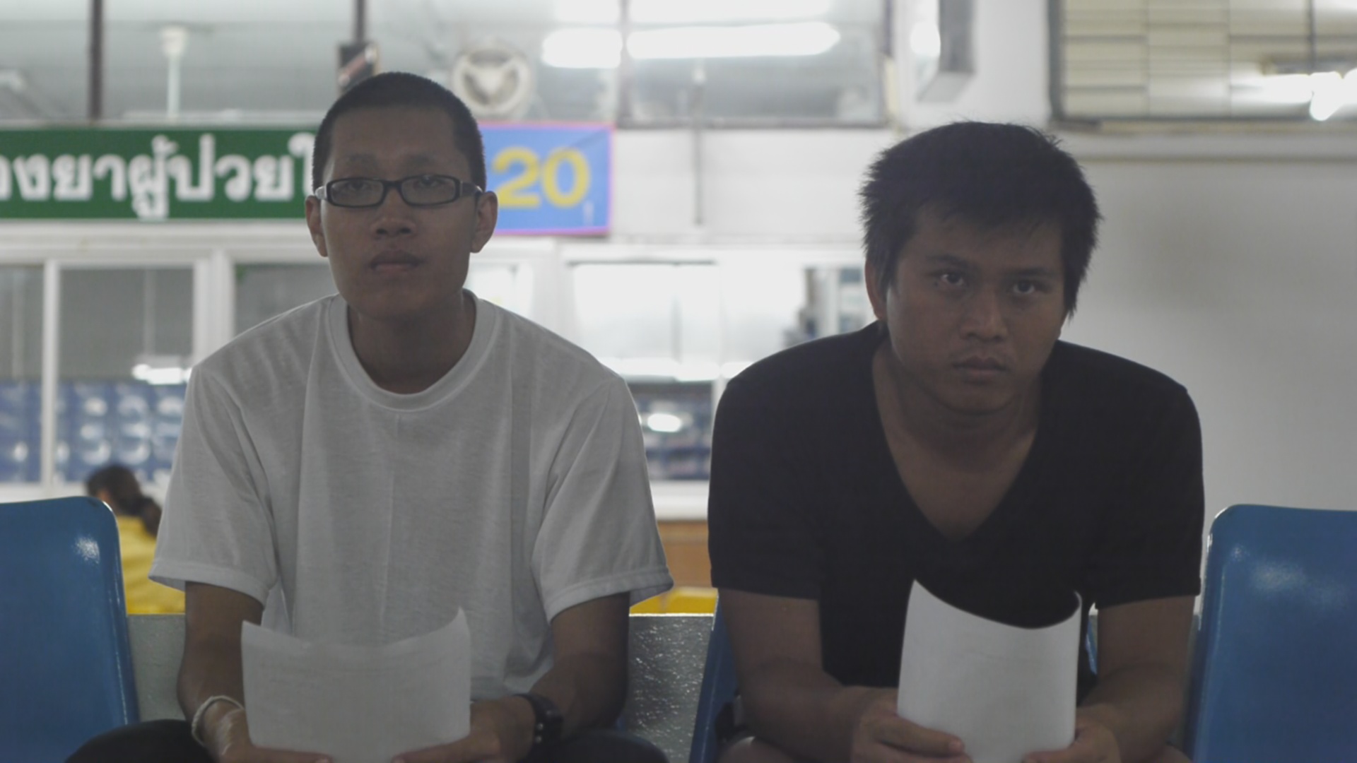 Two men in a hospital