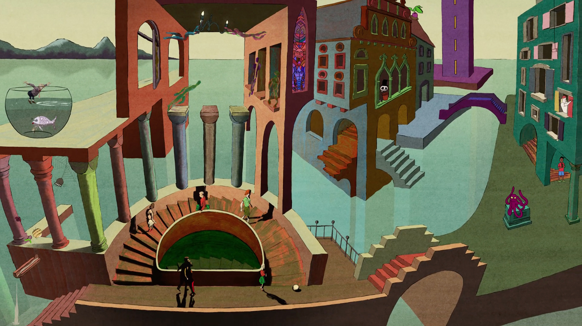 Autour de l'escalier