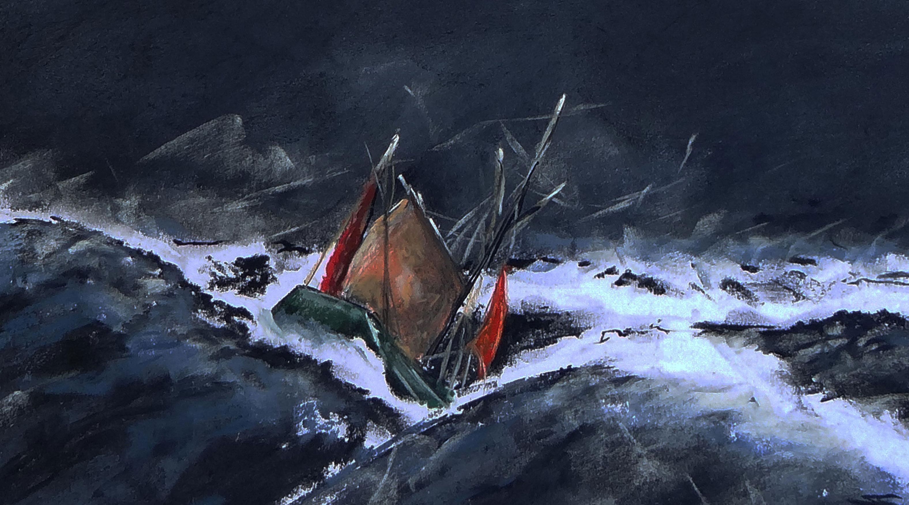 Septembre 1930. Thoniers dans la tempête