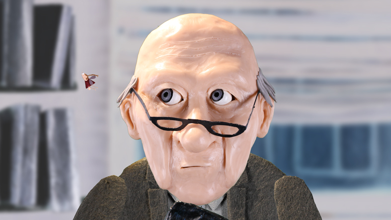 Mücke Pieks am Telefon