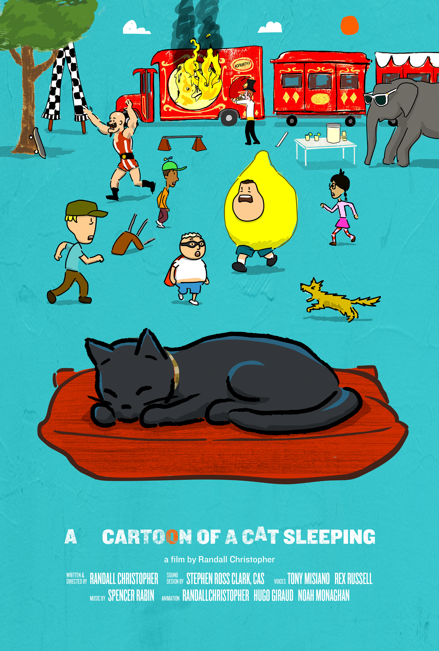 A Cartoon of a Cat Sleeping